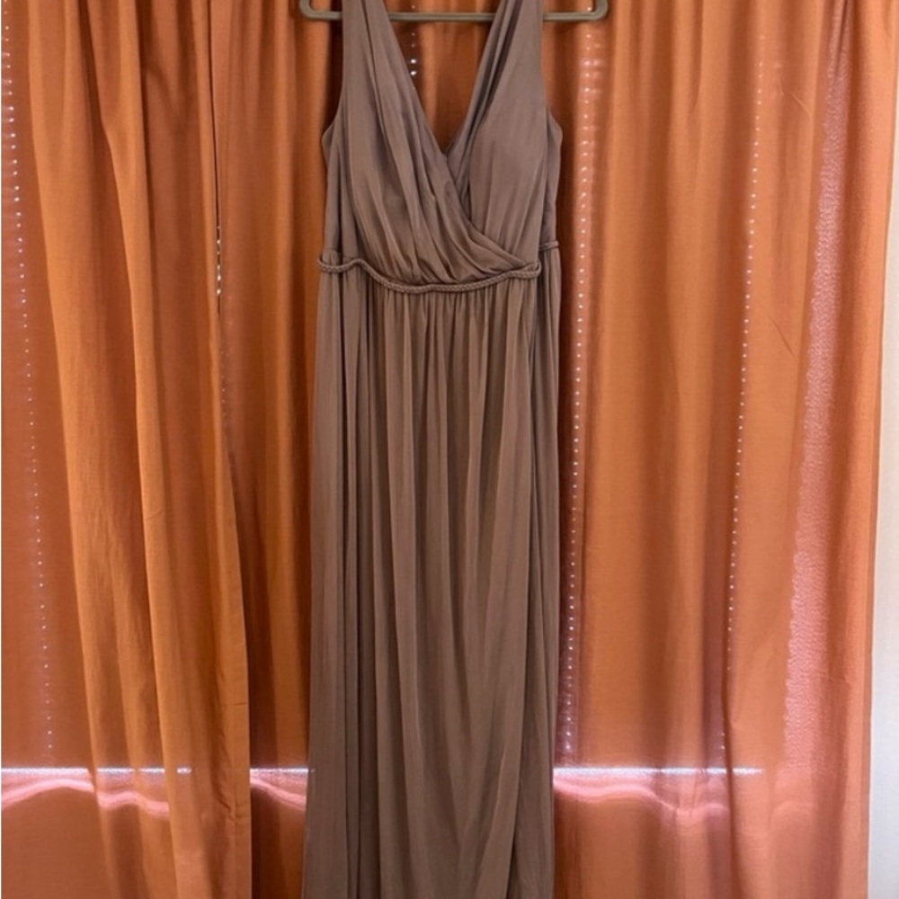 Azazie Tanicia Bridesmaid Dress in Taupe.